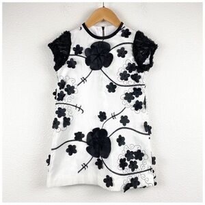 Reina Mora Kids Black & White Floral‎ Dress Size 5